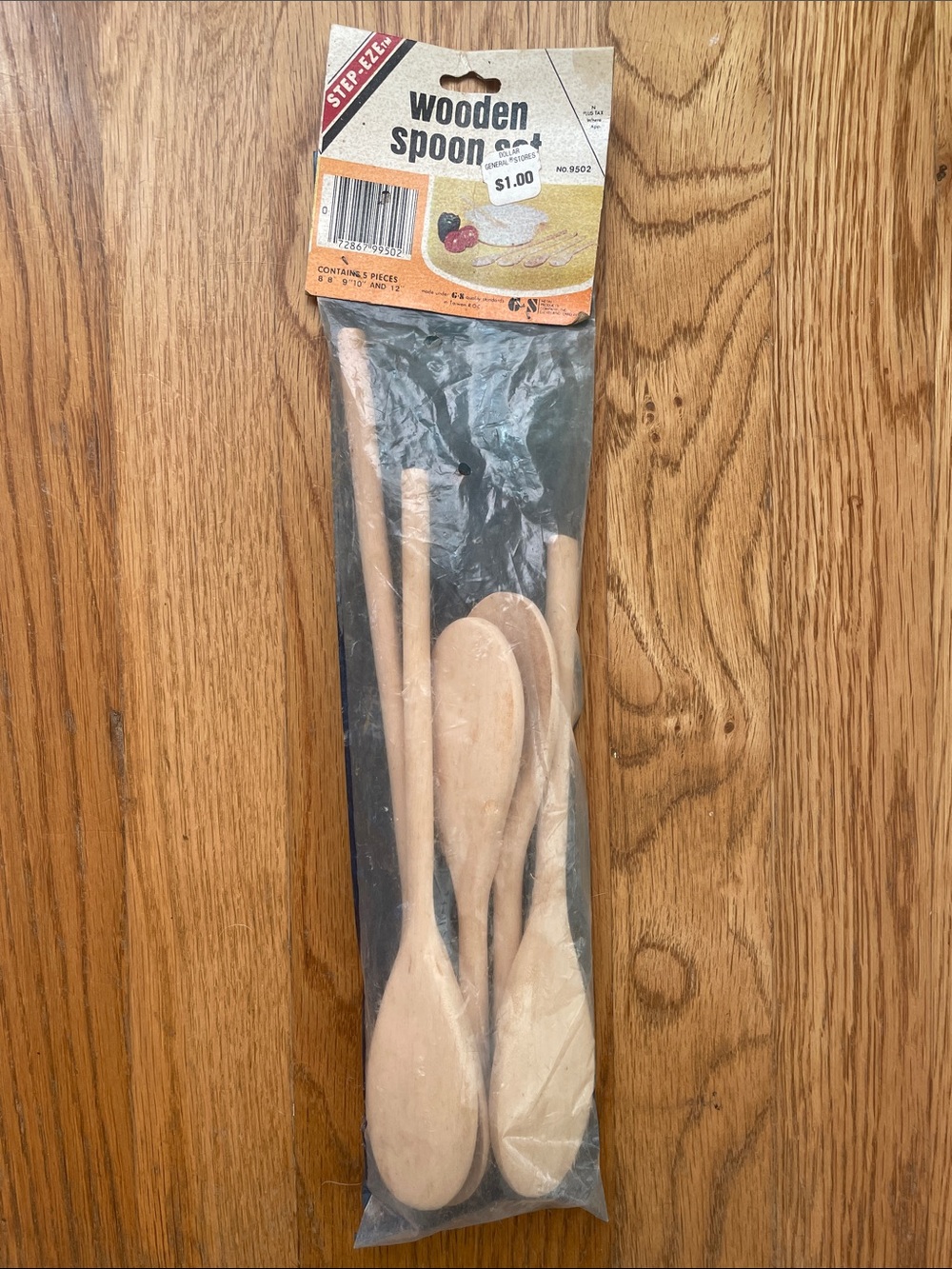 NWT Vintage Step-EZE Wooden Spoon Set